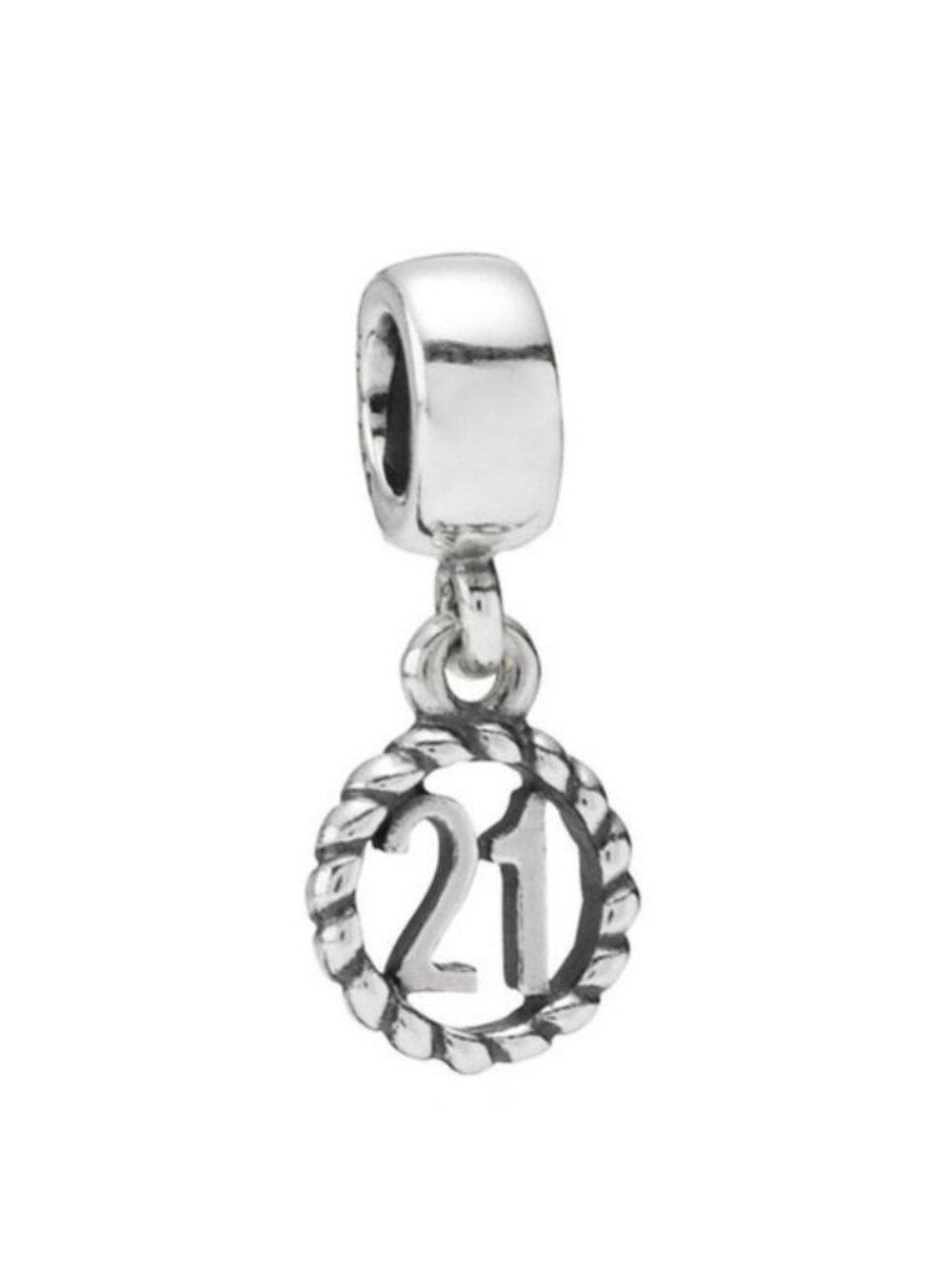 Pandora Retired Sterling Silver 21st Birthday Dangle Charm - 790496